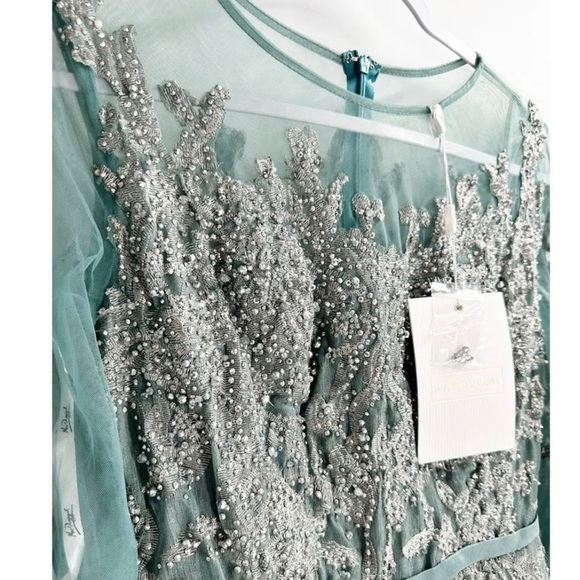 Mac Duggal Long Sleeve Formal Tea Length Dress NWT. SIZE 16. - Picture 6 of 7